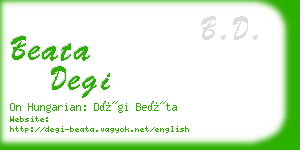 beata degi business card